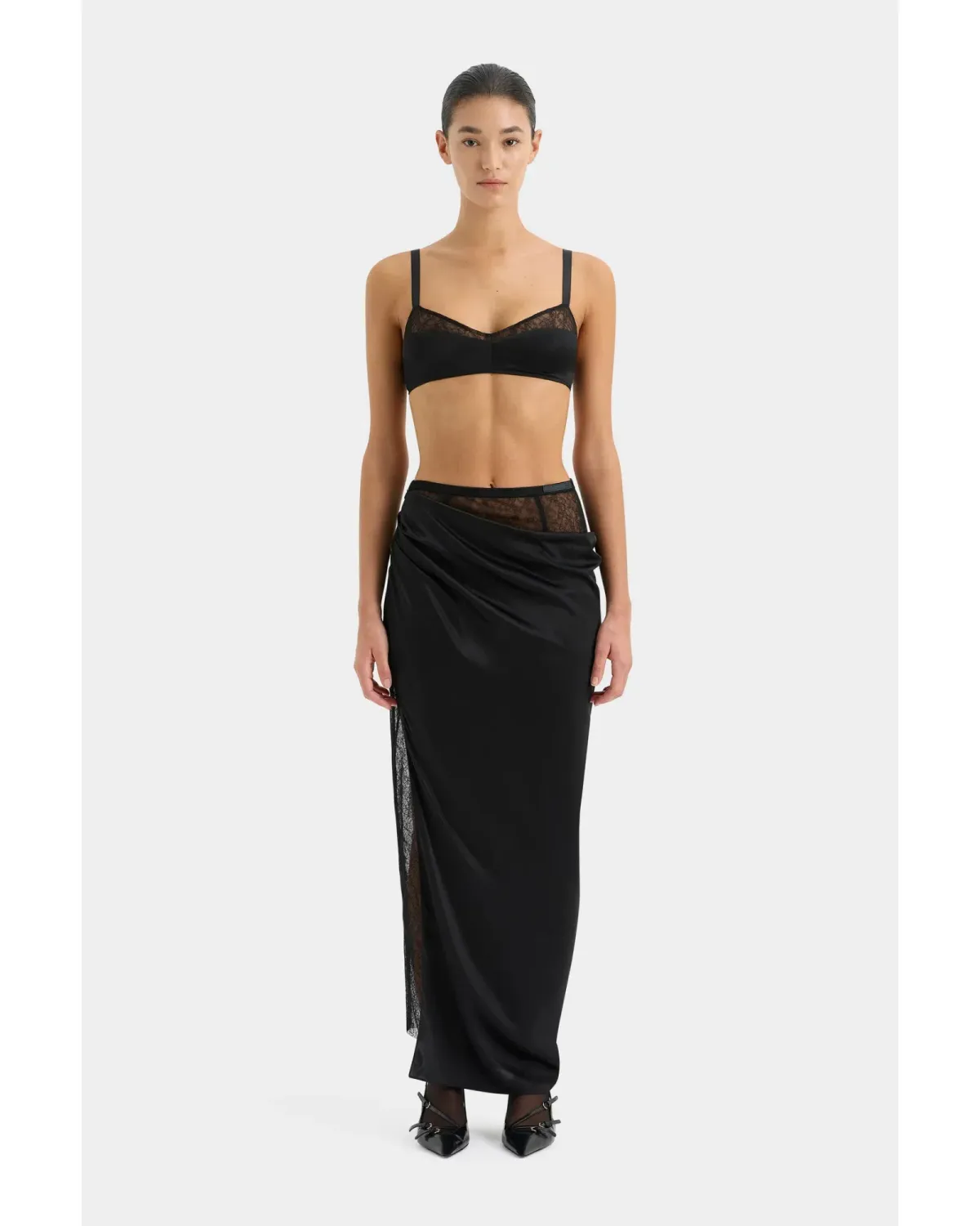 Sir The Label Dunya Bralette and Skirt Set Black Size AU 8 - Image 1