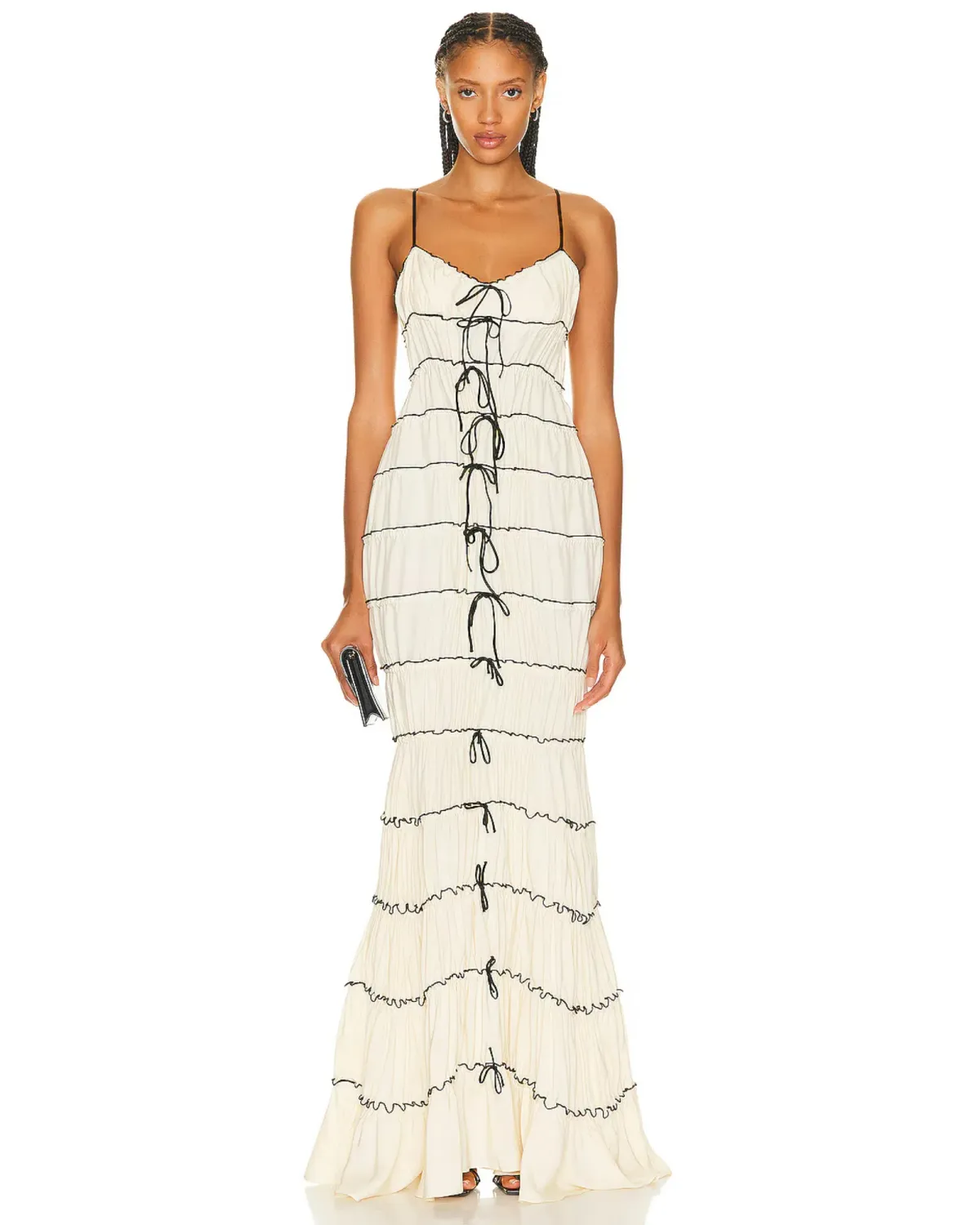 Mirror Palais Ribbon Gown in Cream Size AU 6 for rent on The Volte - main image