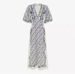 Alemais Airlie Midi Dress White/Blue Floral Size 10 for rent on The Volte - image 5