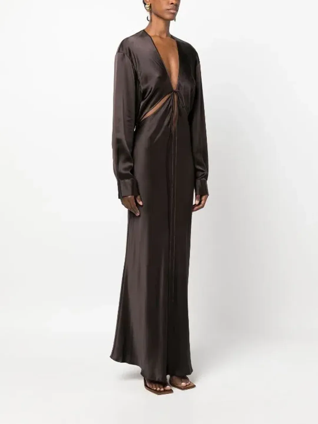 Christopher Esber Triquetra Gown Cocoa Size 8 for rent on The Volte - main image