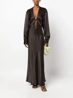 Christopher Esber Triquetra Gown Cocoa Size 8 for rent on The Volte - image 1
