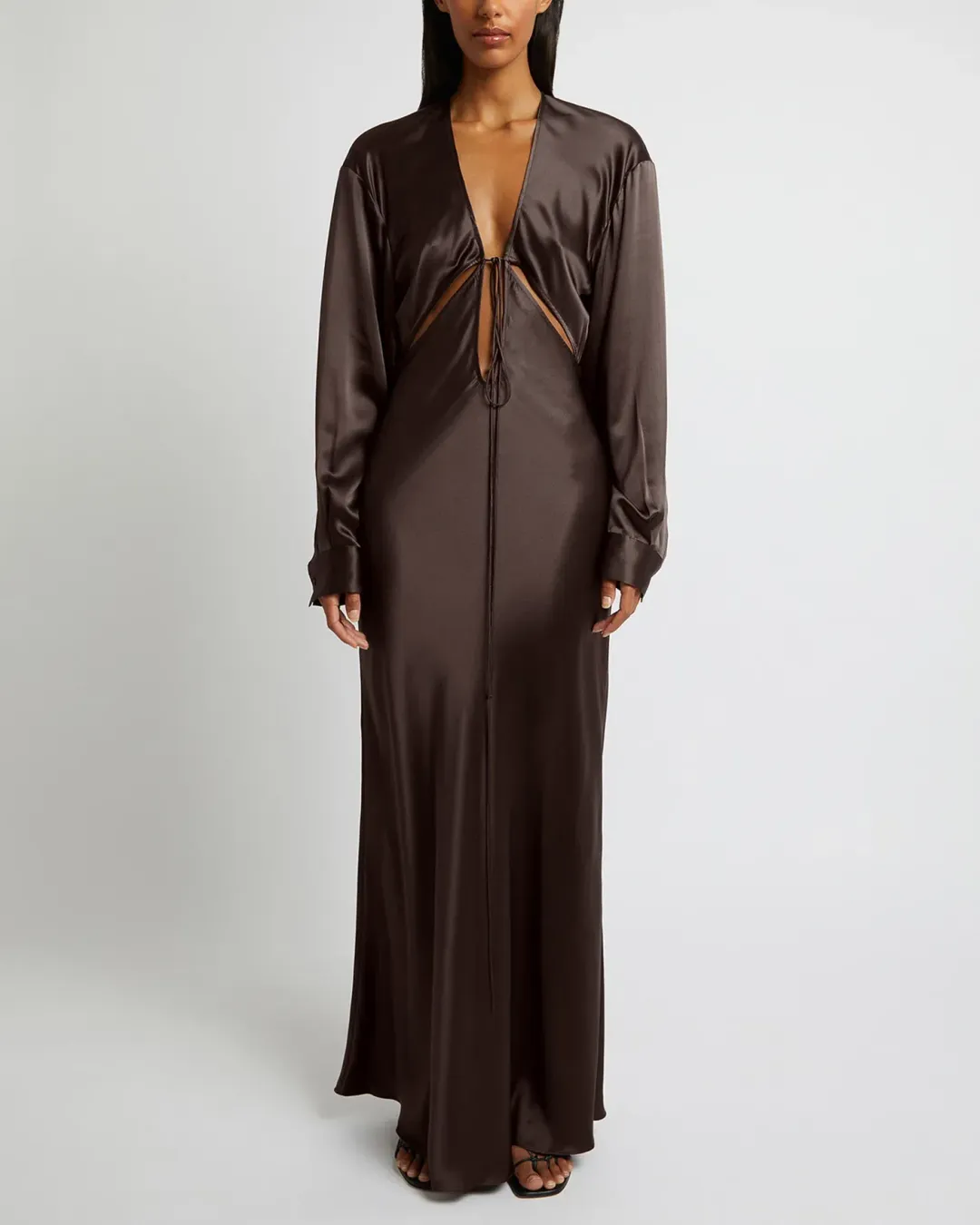 Christopher Esber Triquetra Gown Cocoa Size 8 for rent on The Volte - main image