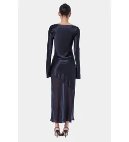Ginia Asym Splice LS Dress Black Size 12 for rent on The Volte - image 2