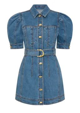 AJE Adriana Puff Sleeve Mini Dress 90's Wash Size 10 for rent on The Volte - image 3