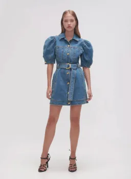 AJE Adriana Puff Sleeve Mini Dress 90's Wash Size 10 for rent on The Volte - image 1