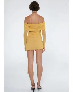 BENNI Yasmin Mini Dress Mustard Size AU 10 for rent on The Volte - image 3