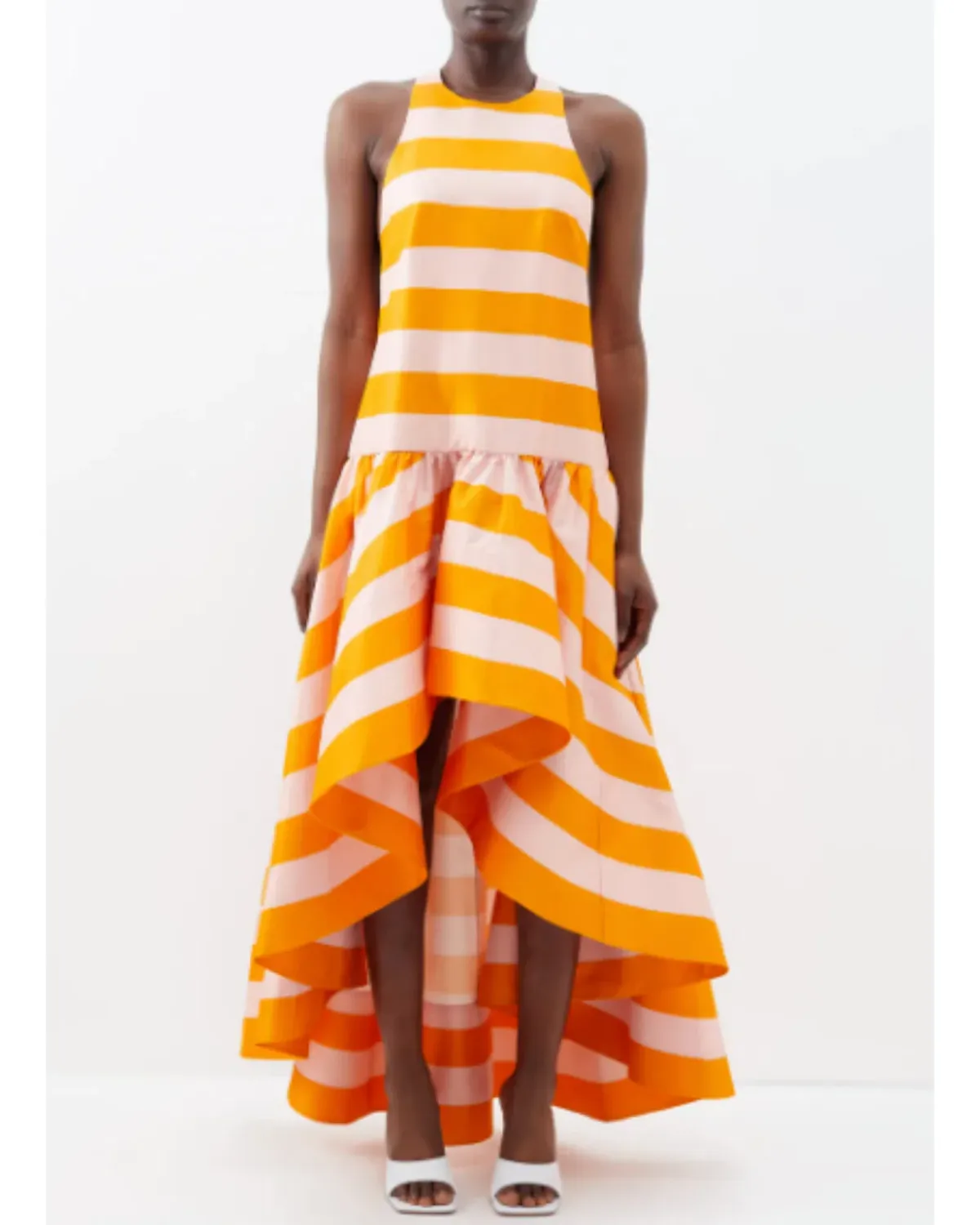 Zimmermann Tama High Neck Midi Dress Pink and Orange Stripe Size 3 / AU 12 - Image 1