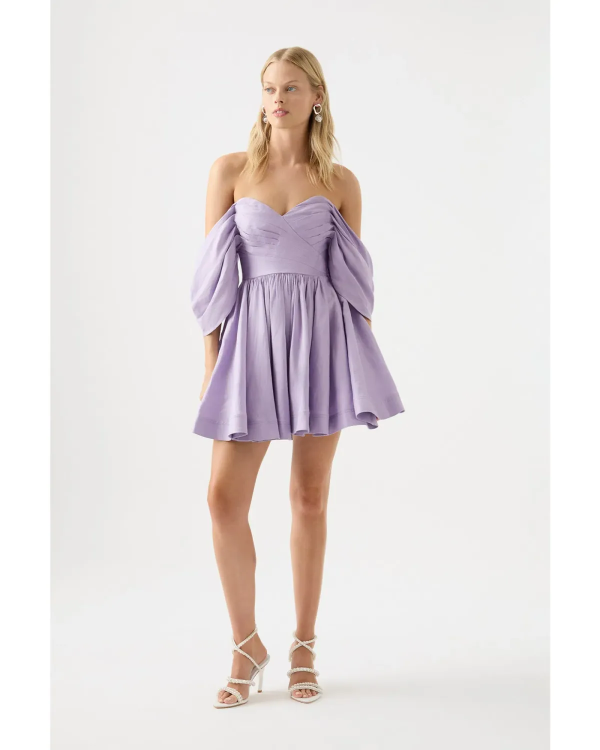 Aje Zorina Sweetheart Mini Dress in Lilac Size AU 8 for rent on The Volte - main image