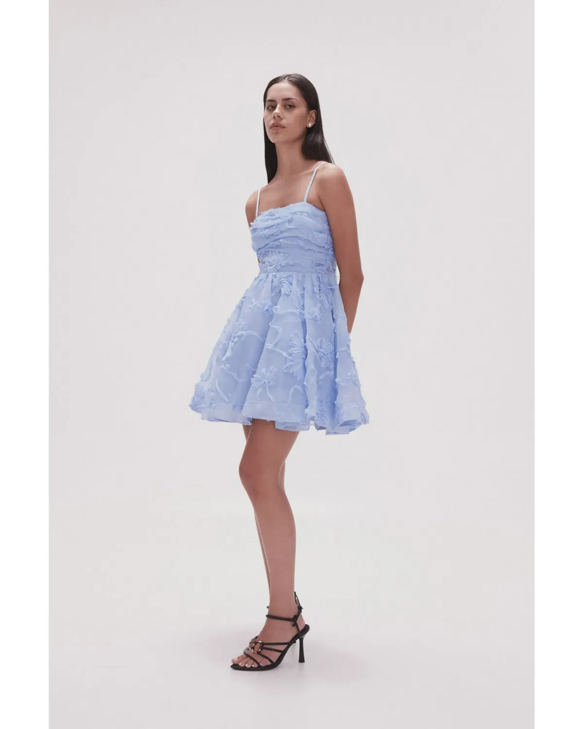 Aje Evangeline Mini Dress Light Sky Blue Size AU 12 - Image 2