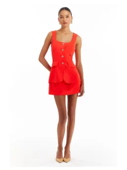 Amanda Uprichard Kya Romper Red Size 8 for rent on The Volte - image 1