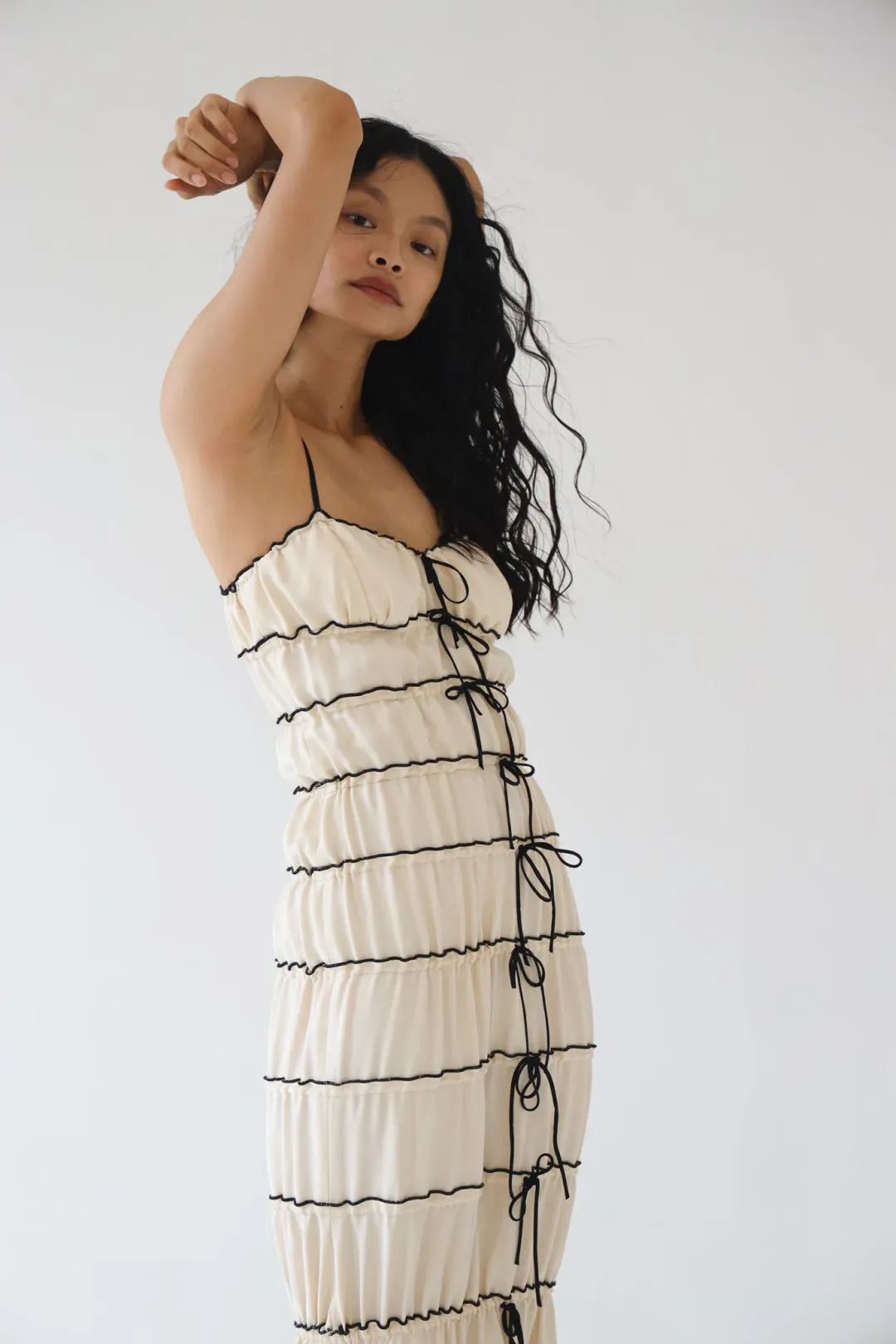 Mirror Palais Tunnel Ruffle Gown Shell Size 8 for rent on The Volte - main image