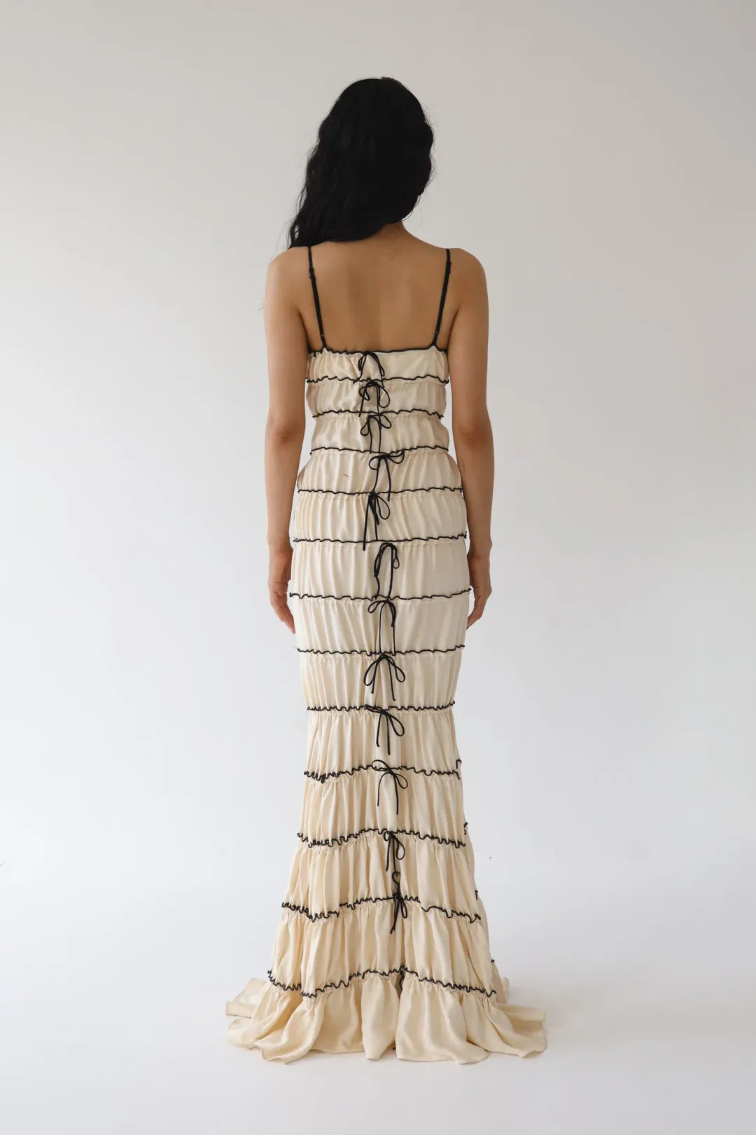 Mirror Palais Tunnel Ruffle Gown Shell Size 8 for rent on The Volte - main image