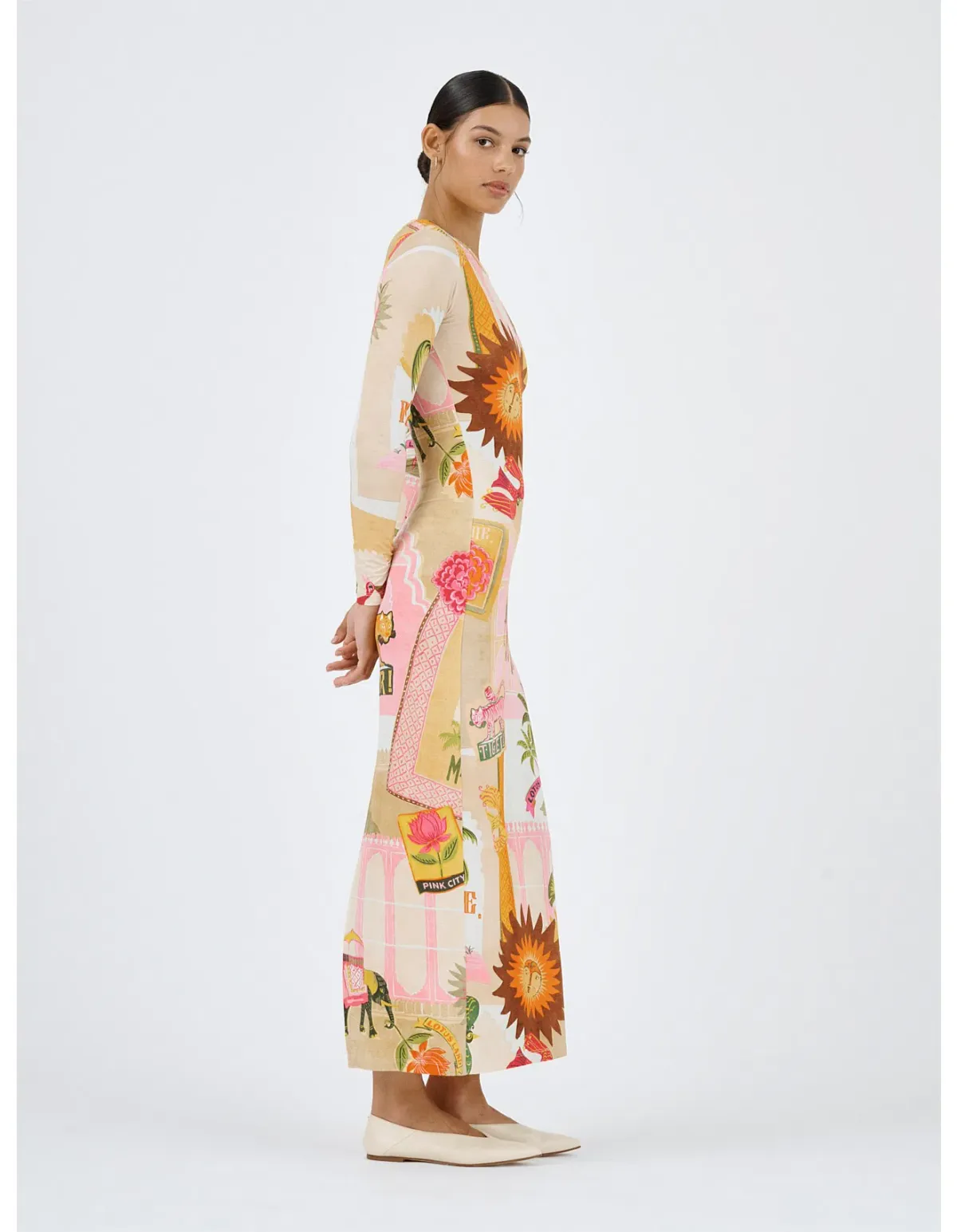 Roame Bazaar Dress Pink City Print Size 1/Au 8 - Image 2