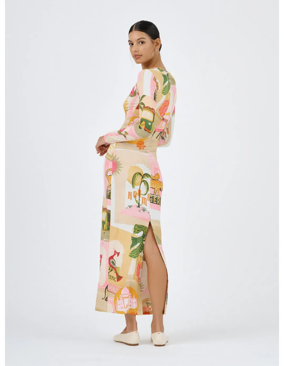 Roame Bazaar Dress Pink City Print Size 1/Au 8 for rent on The Volte - main image
