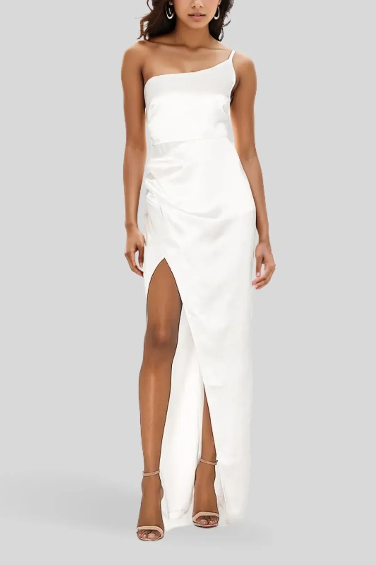 Nookie Grace One Shoulder Gown Ivory Size 8 - Image 3