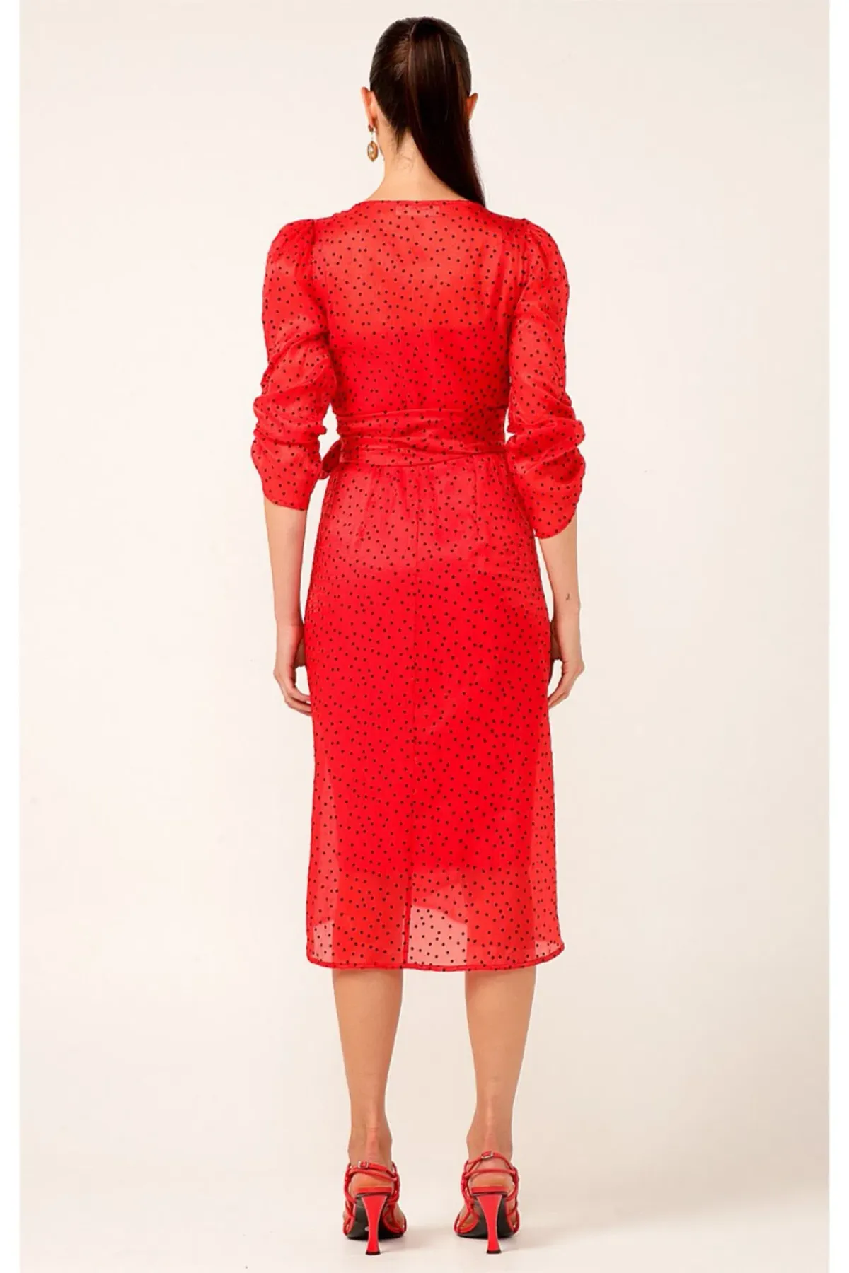 Sacha Drake Luna Lu Midi Dress Red Size 14 - Image 3