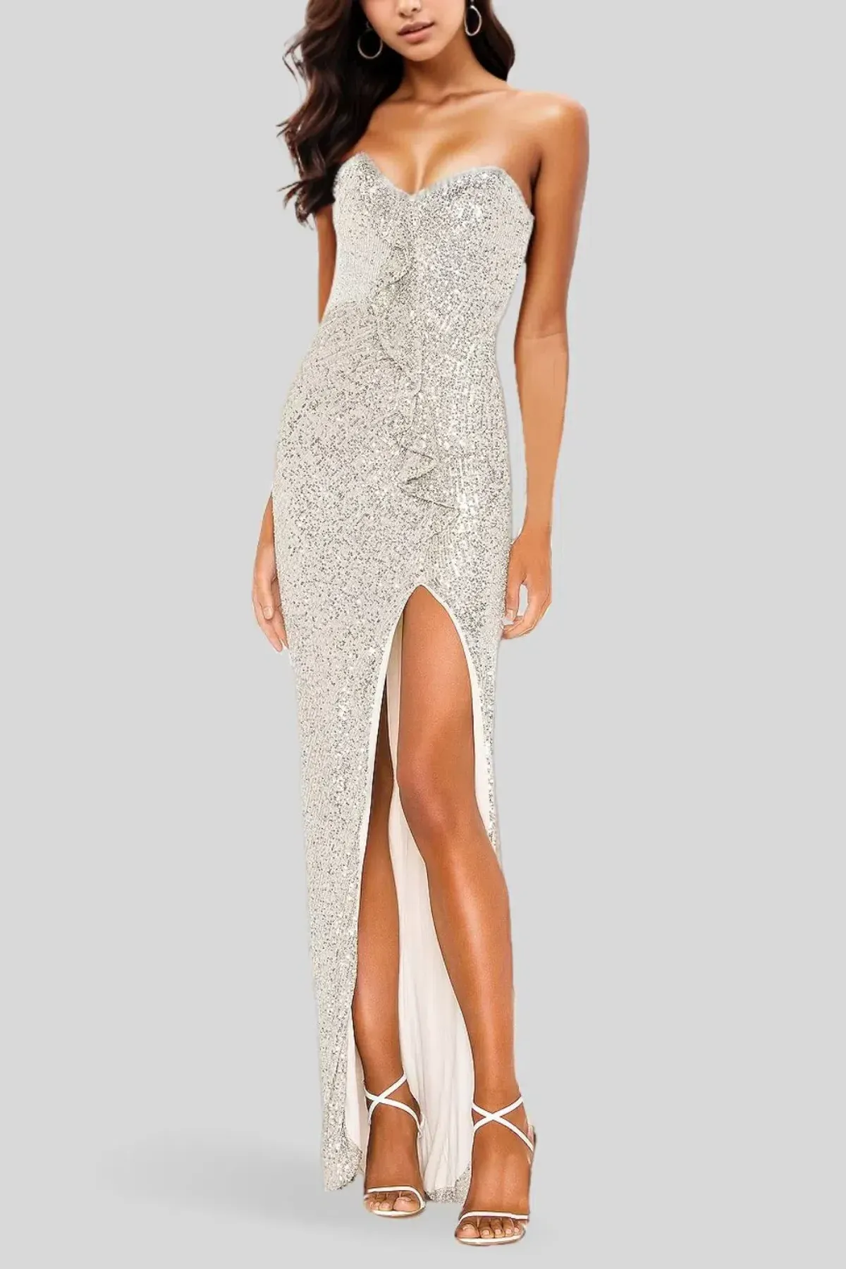 Nookie Galaxy Gown in Silver Size 8 for rent on The Volte - main image