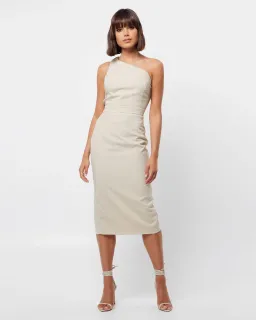Mossman Spectrum Midi Dress Natural Size 8 for rent on The Volte - image 1
