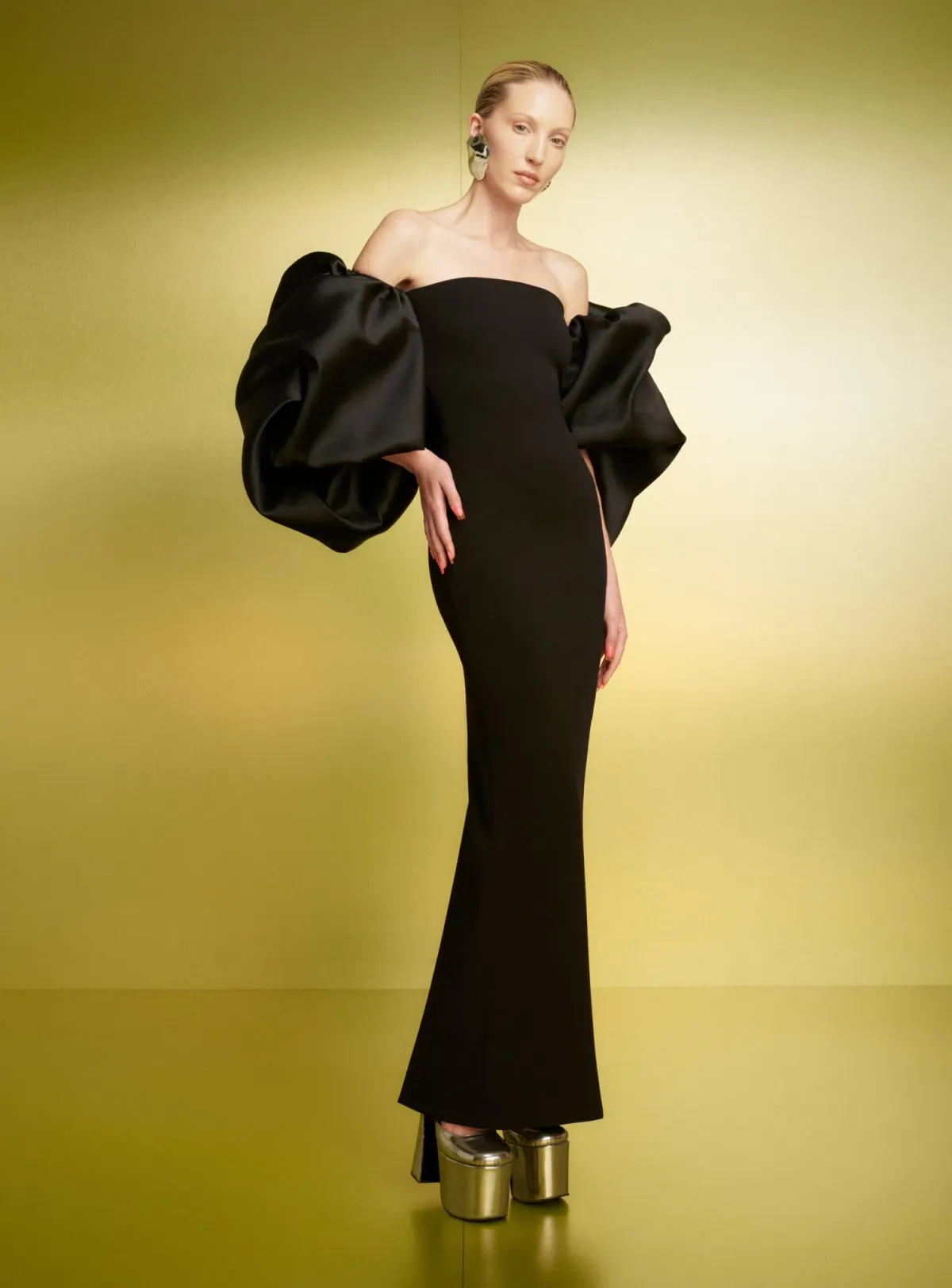 Solace London Pia Maxi Dress Black Size 12 for rent on The Volte - main image