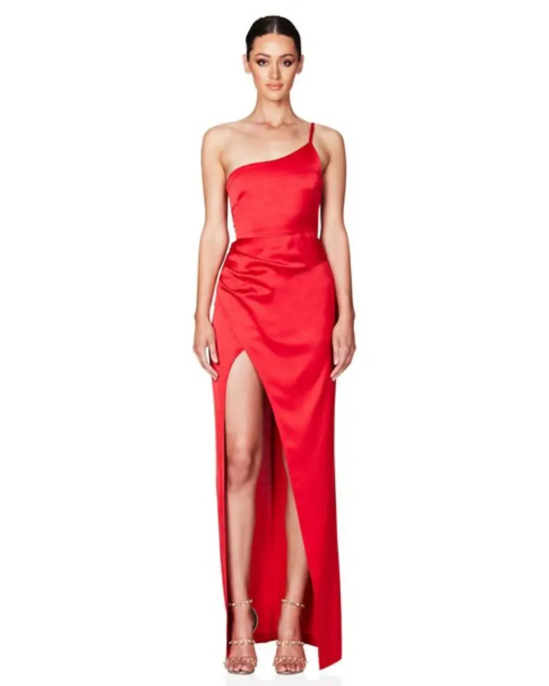 Love Nookie Grace One Shoulder Gown in Fire Size AU 10 for rent on The Volte - main image