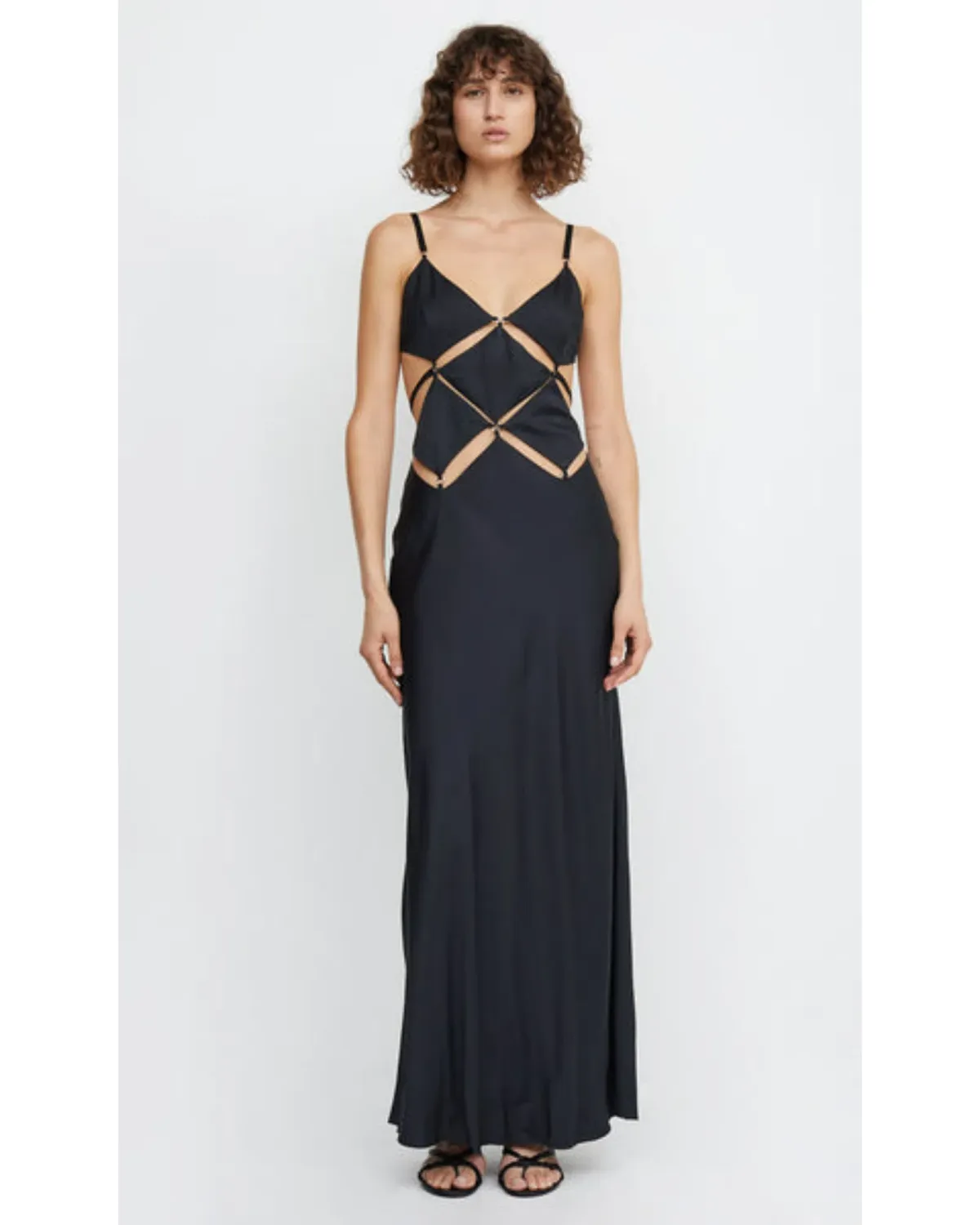 Bec & Bridge Diamond Days Strap Maxi Dress Black Size AU 6 - Image 2