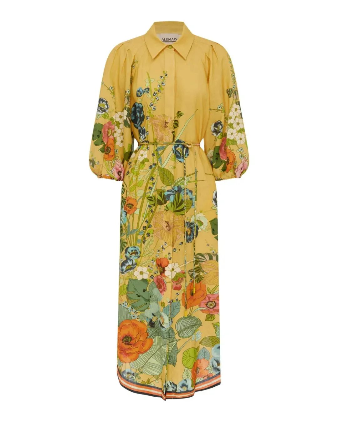 Alemais Cresida Shirtdress Yellow Floral Size AU 14 for rent on The Volte - main image
