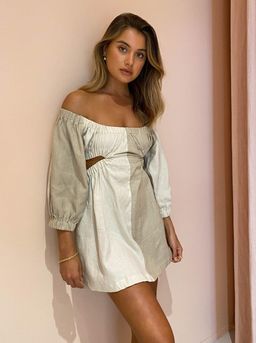 Sovere Studio Duo Splice Dress Natural Linen Size 6 for rent on The Volte - image 2