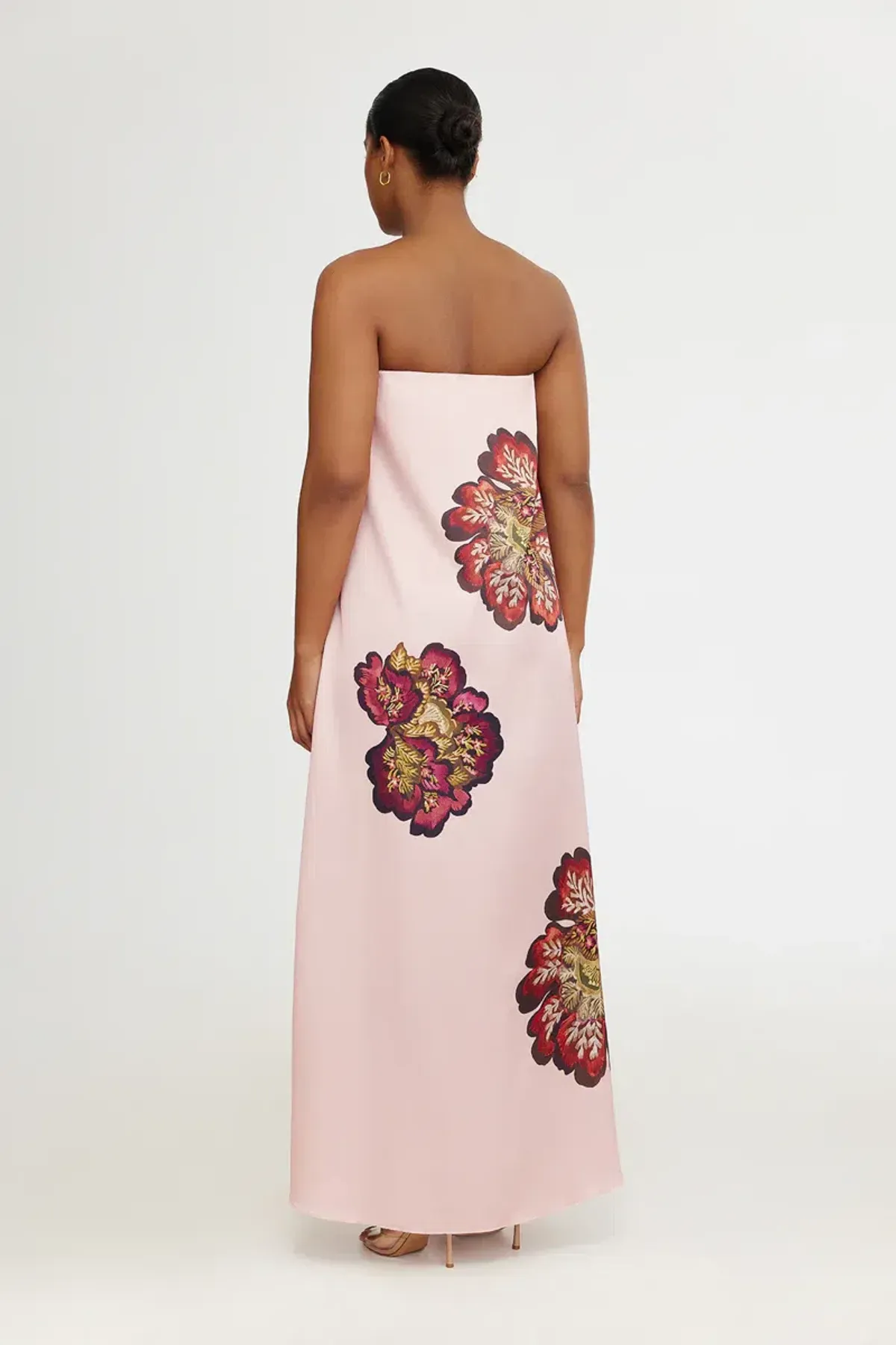 Significant Other Satin Floral Strapless Maxi Dress Size 10 - Image 2