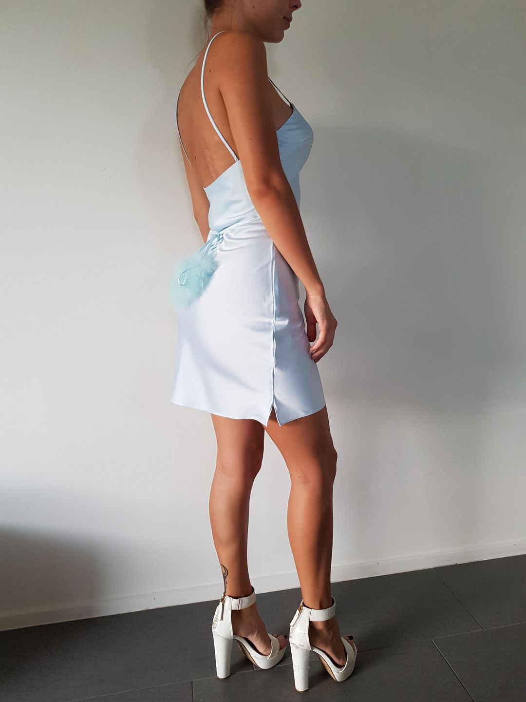 Dyspnea Gold Digger mini slip - ivy blue for rent on The Volte - main image