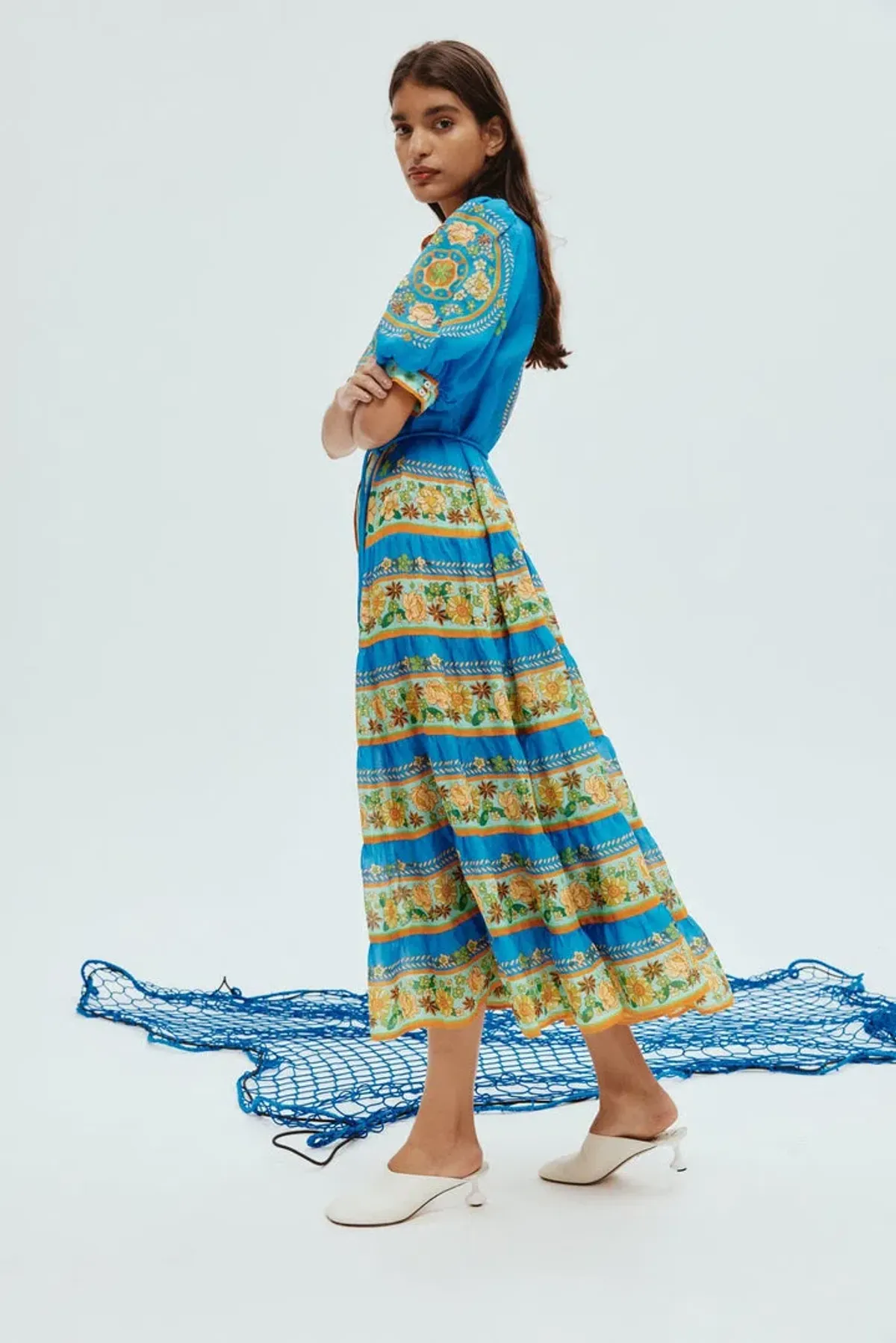 Alemais Linda Tiered Midi Dress Floral Size 12 - Image 1