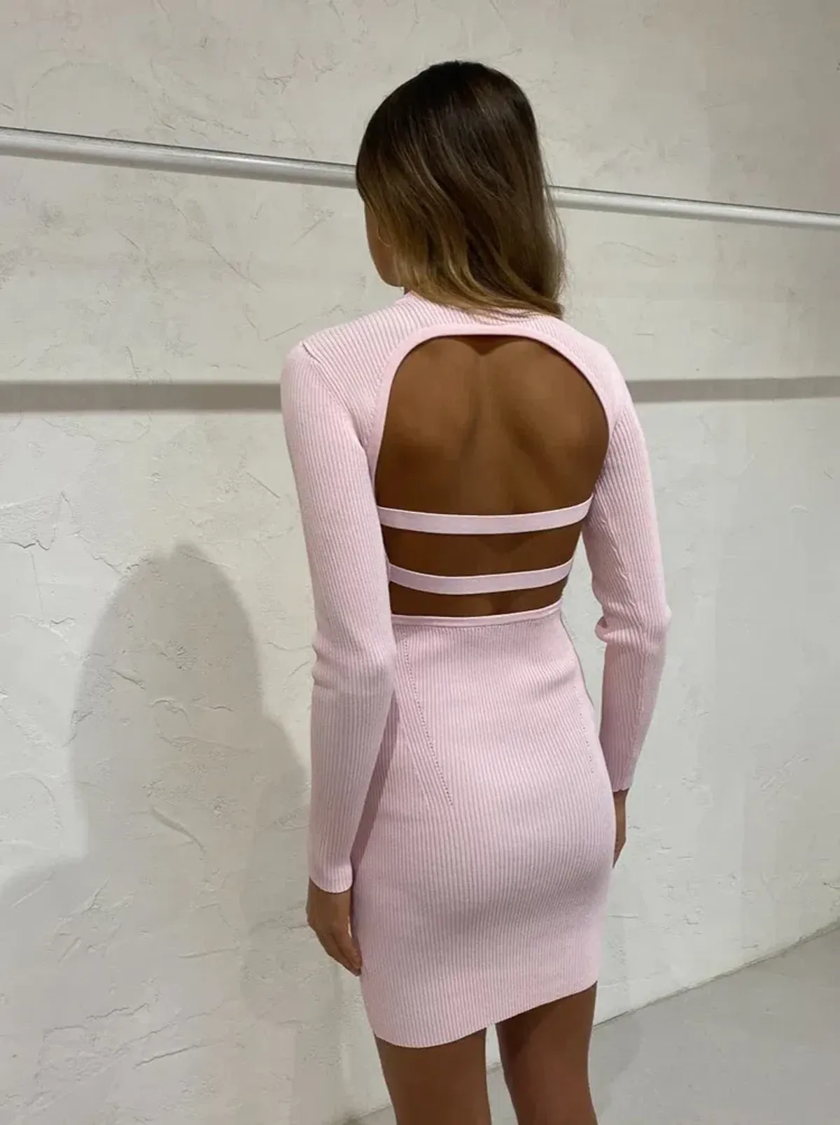 Manning Cartell Escape Clause Backless Mini Dress In Pastel Pink Size 8 - Image 5