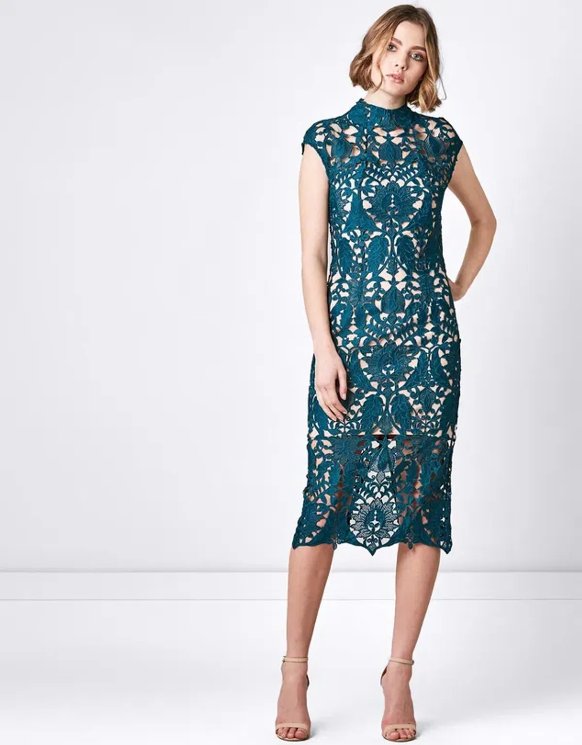 Rodeo Show Zara Sheath Dress Green Size 10 - Image 3