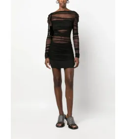 Christopher Esber Semblance Tulle Overlay Mini Dress Black Size 10 for rent on The Volte - image 1