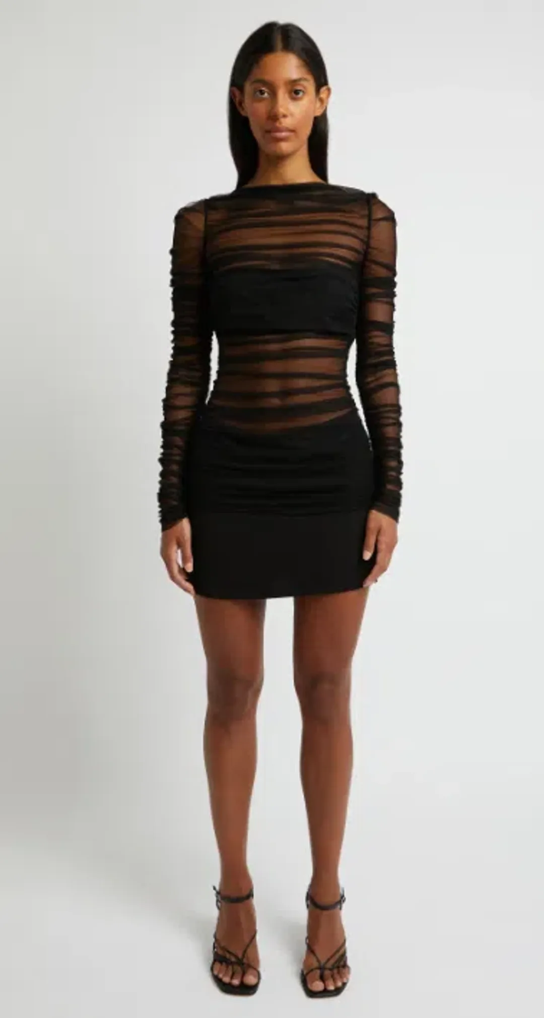 Christopher Esber Semblance Tulle Overlay Mini Dress Black Size 10 for rent on The Volte - main image