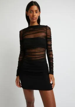 Christopher Esber Semblance Tulle Overlay Mini Dress Black Size 10 for rent on The Volte - image 2
