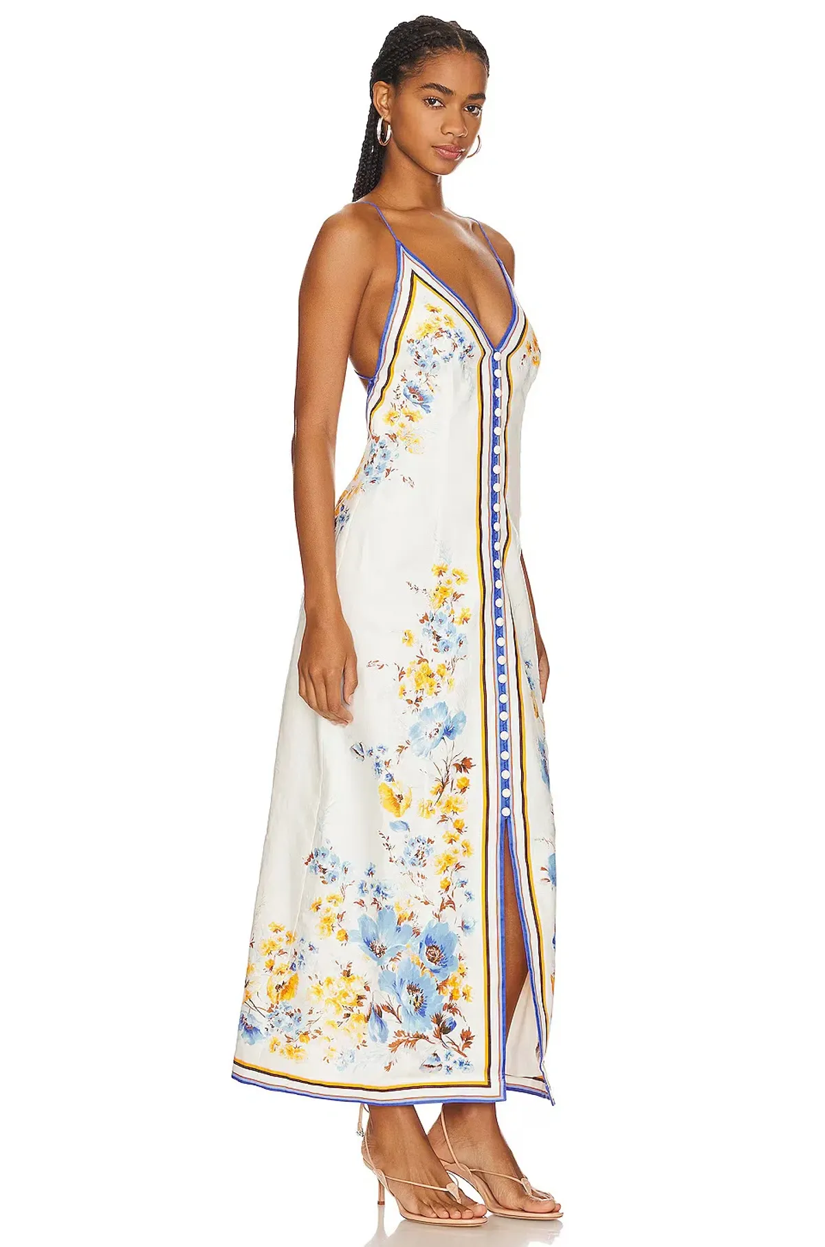 Zimmermann Halcyon Slip Dress Orange/Blue Floral Size 2 / AU 12 - Image 2