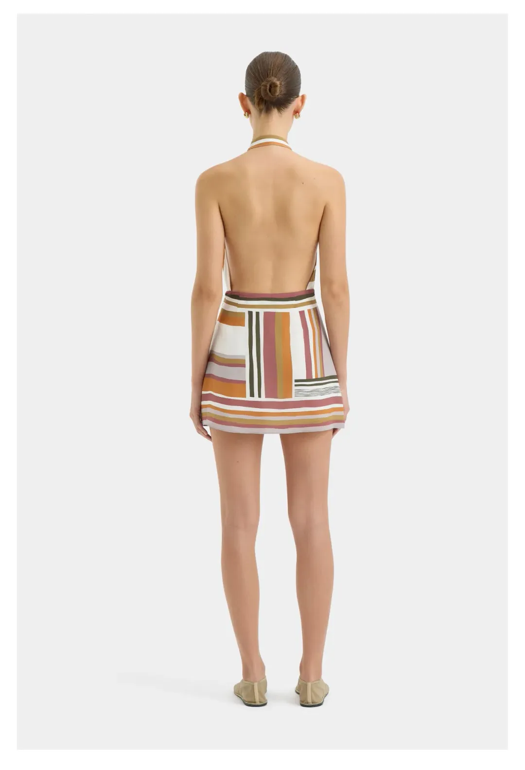 Sir the Label Caprera Wrap Halter Mini Dress Multi Size 2/ AU 10 for rent on The Volte - main image