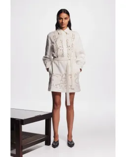 Alemais Pegasus Embroidered Mini Dress White Size AU 8 for rent on The Volte - image 2