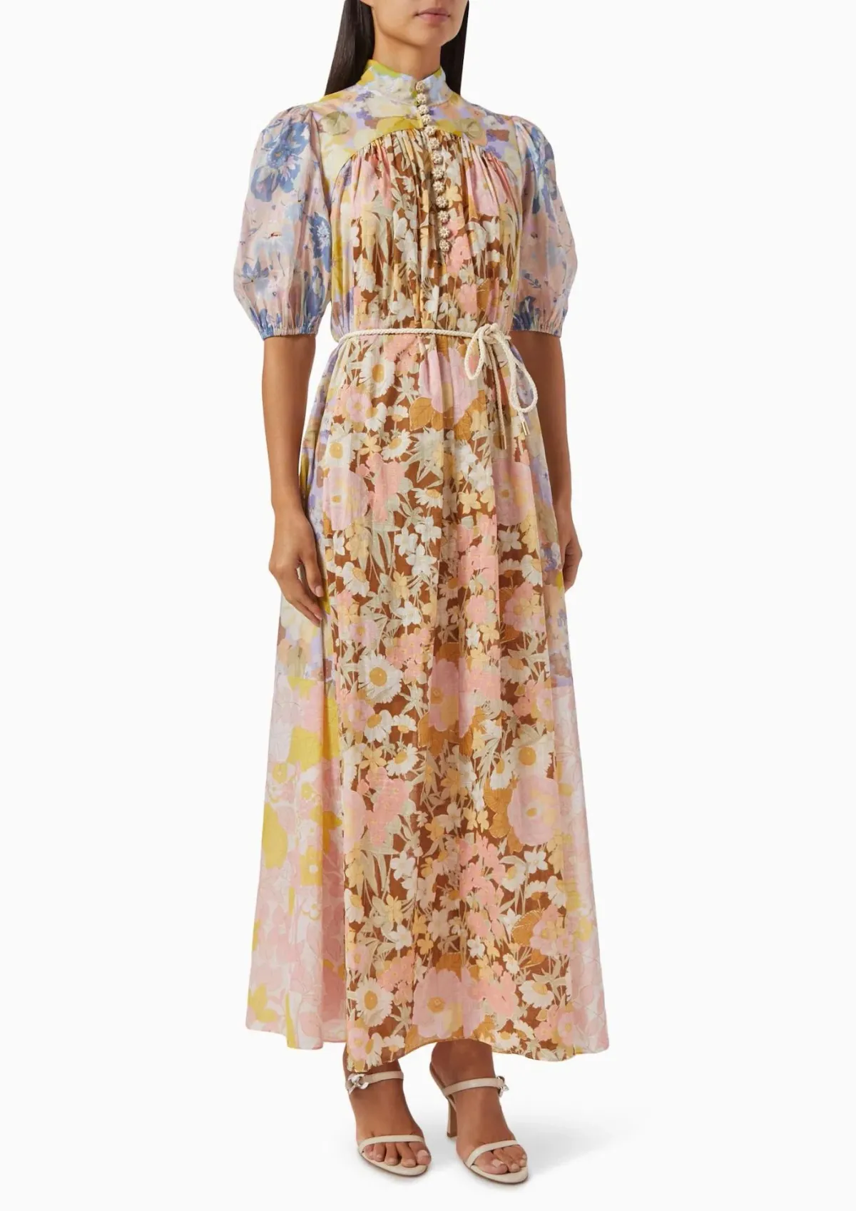 Zimmermann Pop Puff Sleeve Maxi Dress Spliced Size 0 / AU 8 - Image 1