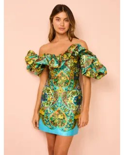 Alemais Sofie Off Shoulder Mini Dress Multi Floral Size AU 10 for rent on The Volte - image 3