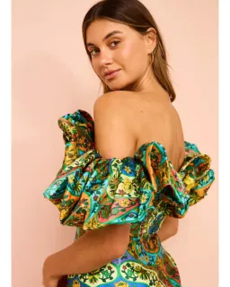 Alemais Sofie Off Shoulder Mini Dress Multi Floral Size AU 10 for rent on The Volte - image 2