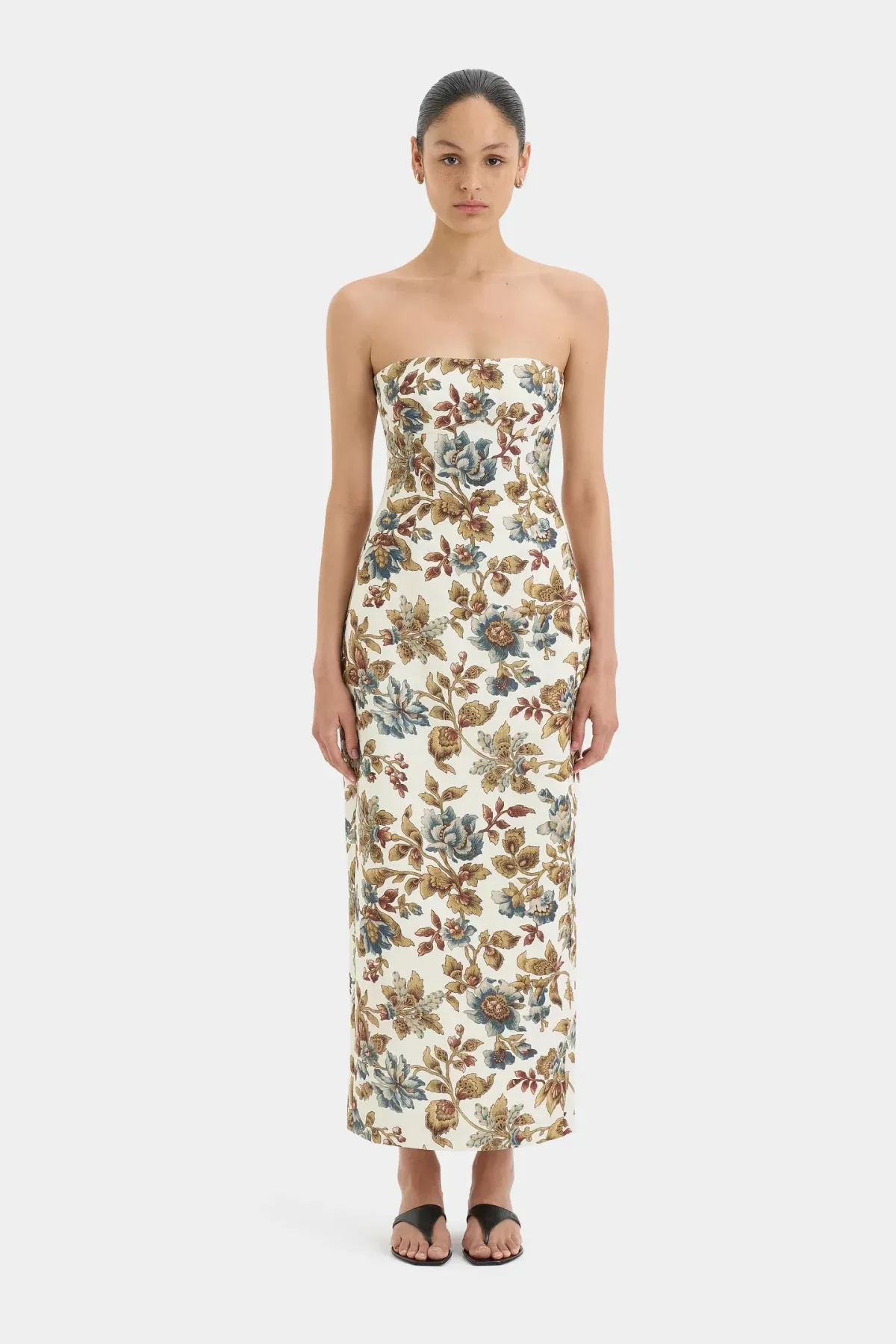 Sir the Label Eleanora Column Midi Dress Viola Print Size 4 / AU 14 - Image 1