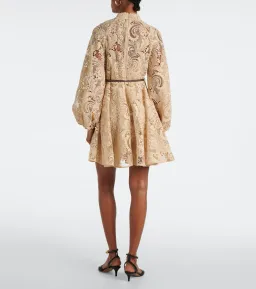 Zimmermann Waverly Lace Mini Dress Taupe Size 1 / AU 10 for rent on The Volte - image 2