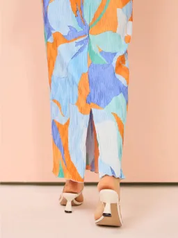 Lidee Riviera Sleeveless Gown In Capri Print Orange Size 6 for rent on The Volte - image 9