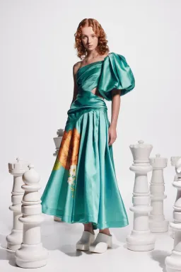 Alemais Regent Jade Gown Green Print Size 10 for rent on The Volte - image 1