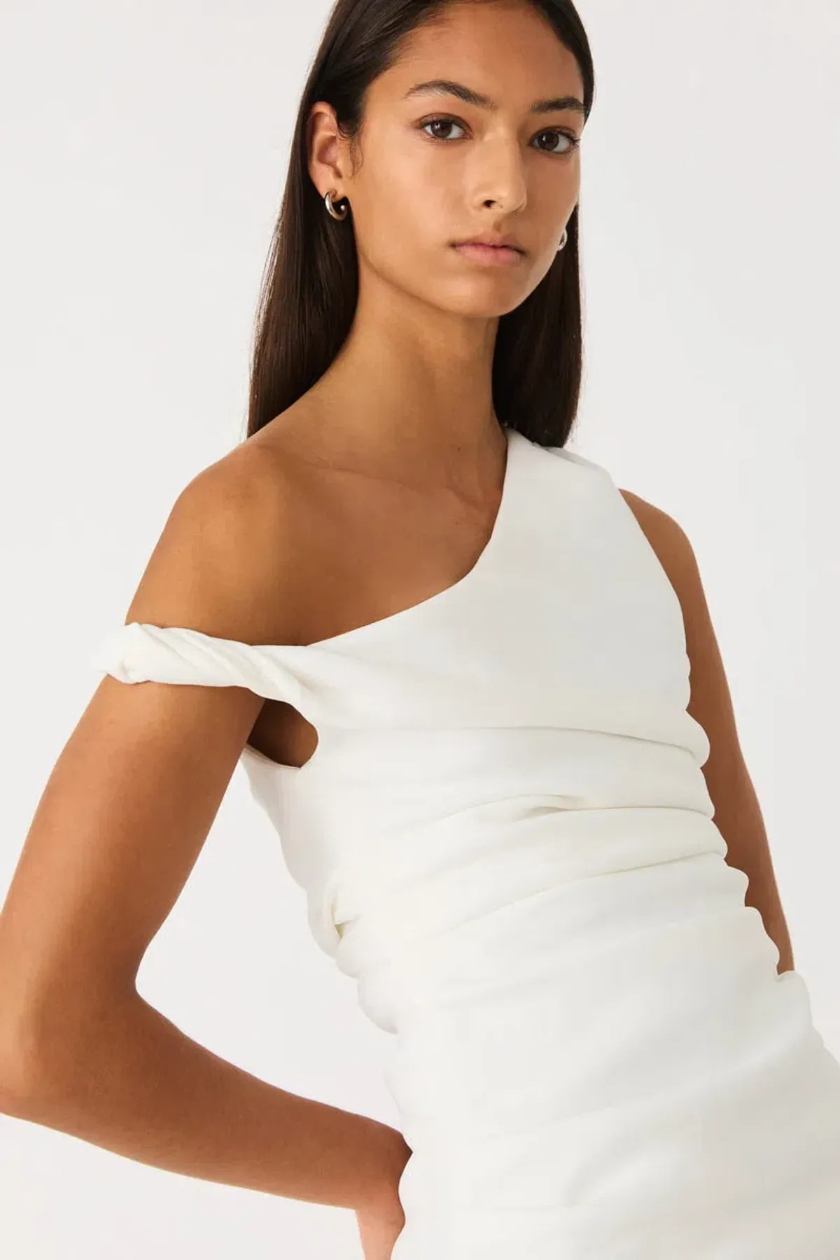 MISHA Alaska Crepe Midi Dress White Size 8 - Image 3