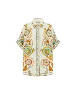 Alemais Pinball Linen Shirt and Short Set Print Size AU 8 for rent on The Volte - image 5