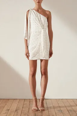 Shona Joy Tie Front One Shoulder Mini Dress Print Size 10 for rent on The Volte - image 1