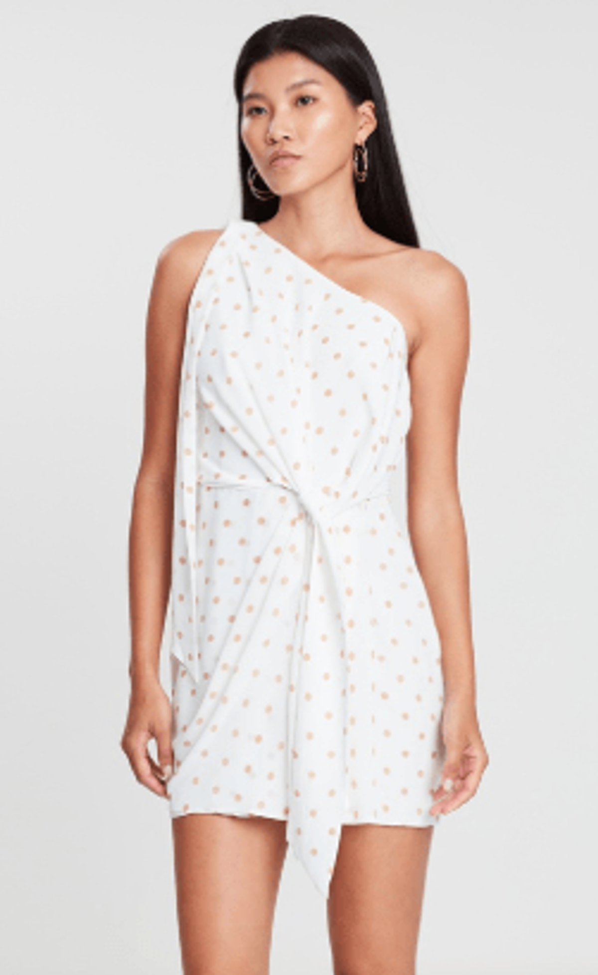Shona Joy Tie Front One Shoulder Mini Dress Print Size 10 - Image 2