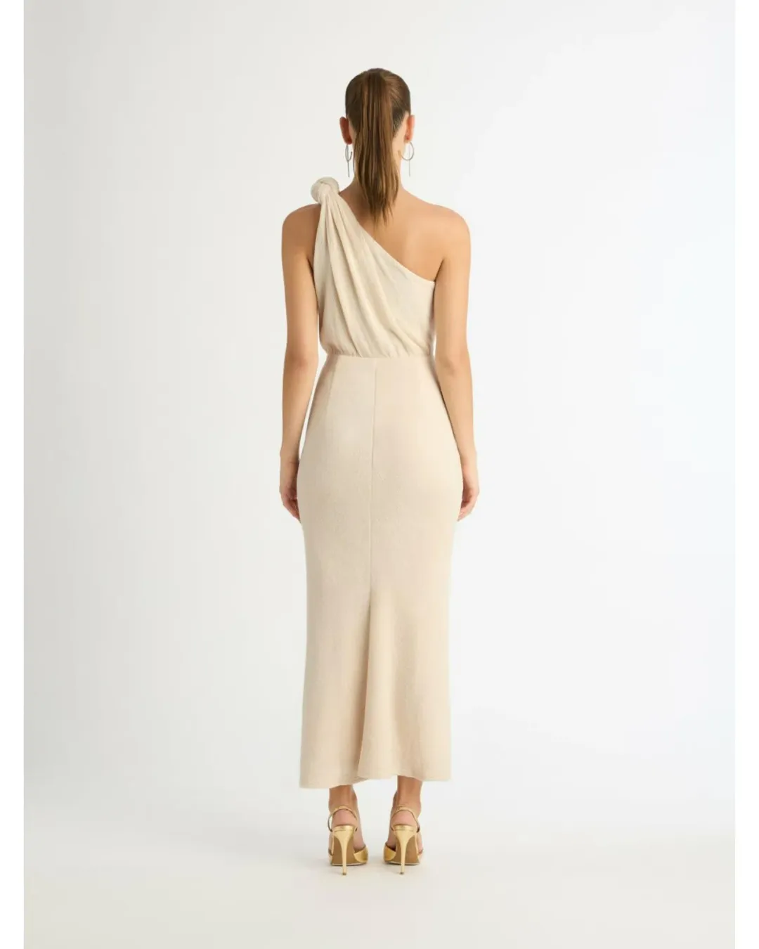 Sheike Freedom One-Shoulder Dress Neutral Size AU 8 for rent on The Volte - main image